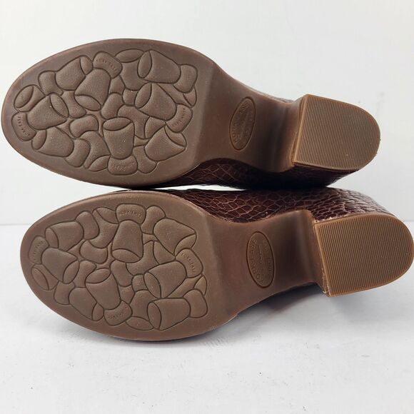 KORK-EASE Shirome croc embossed leather Chelsea Boot Dark Brown 7.5M - Picture 11 of 13